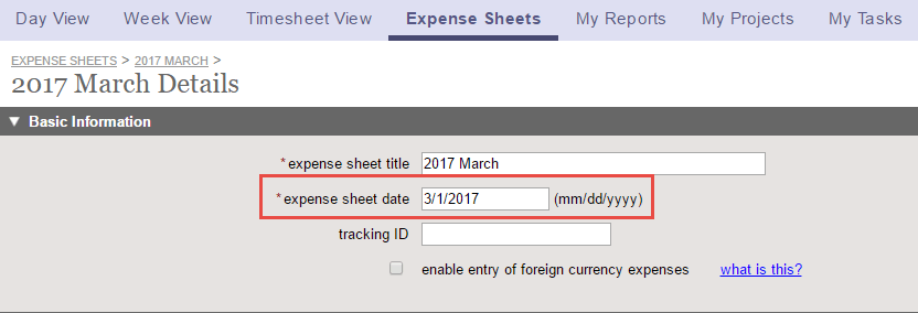 expense sheet