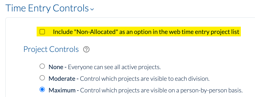 non allocated Project option.png