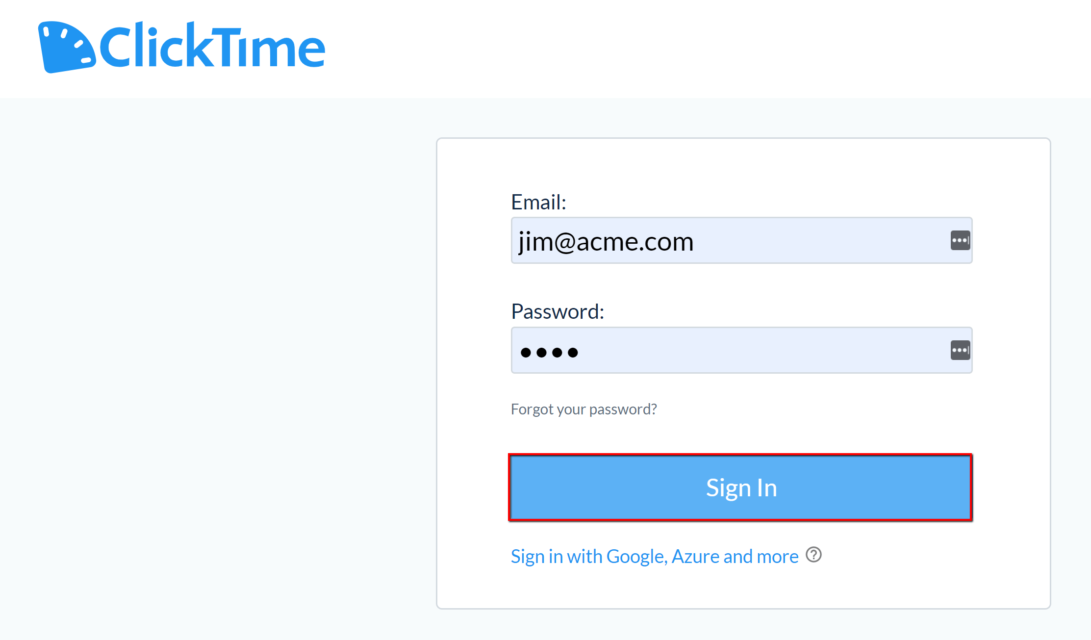 clicktime sign in