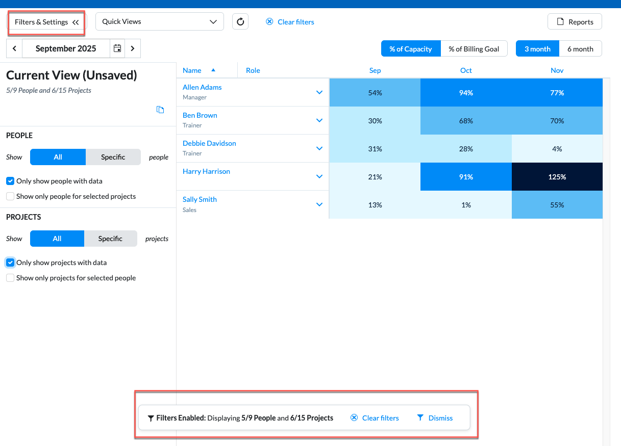 Empty state prompting users to adjust filters