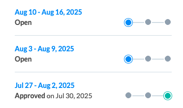 Timesheets widget