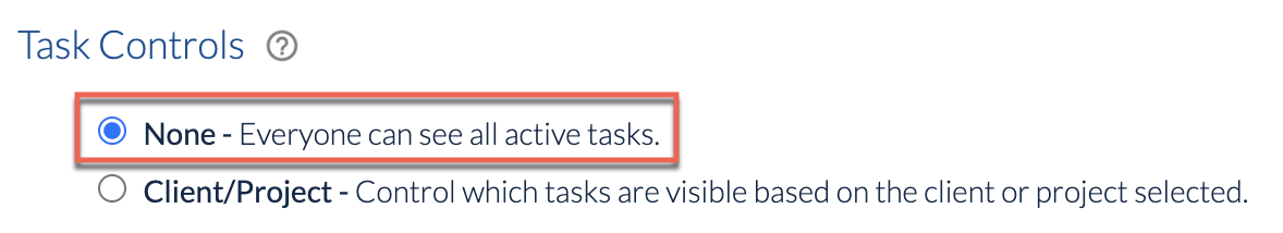 Show My Tasks link in Options menu