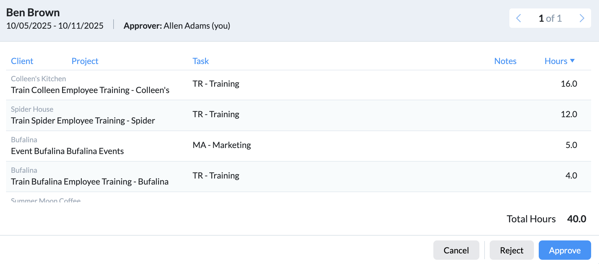Approval Inbox bulk actions