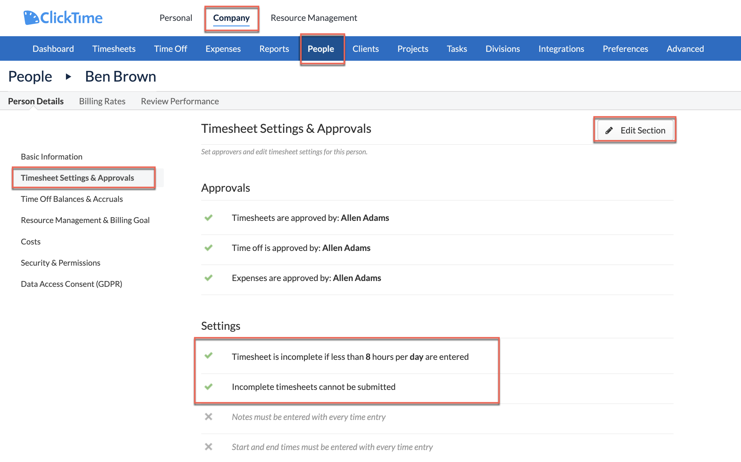 Prevent submitting incomplete timesheets checkbox