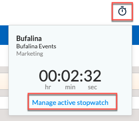 Manage active stopwatch