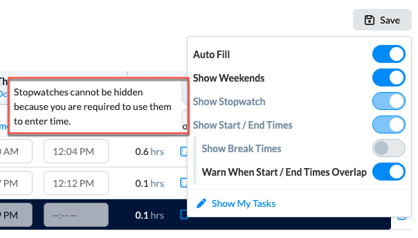 Locked options