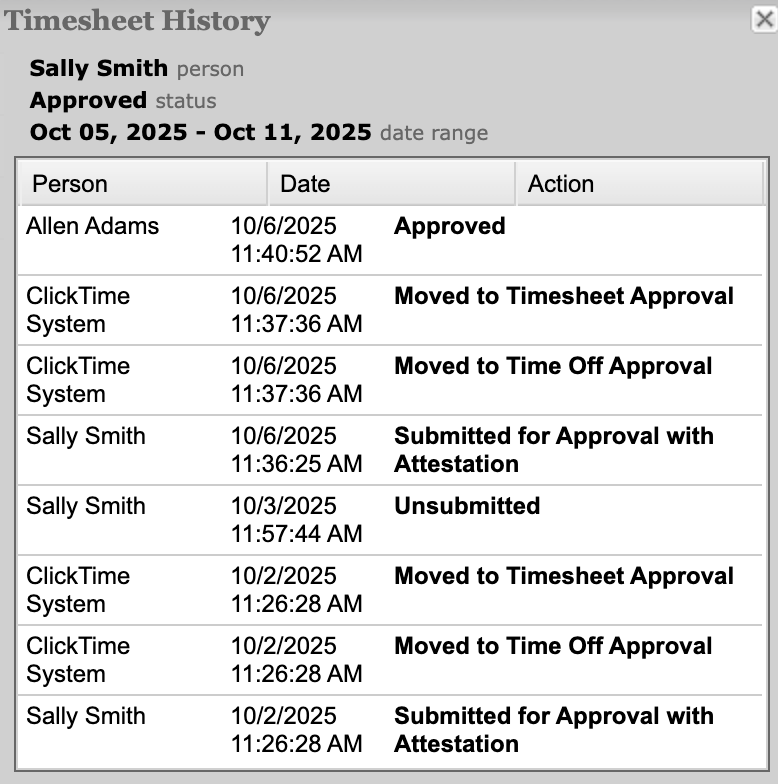 Person details: Employment Type, Division, Approver