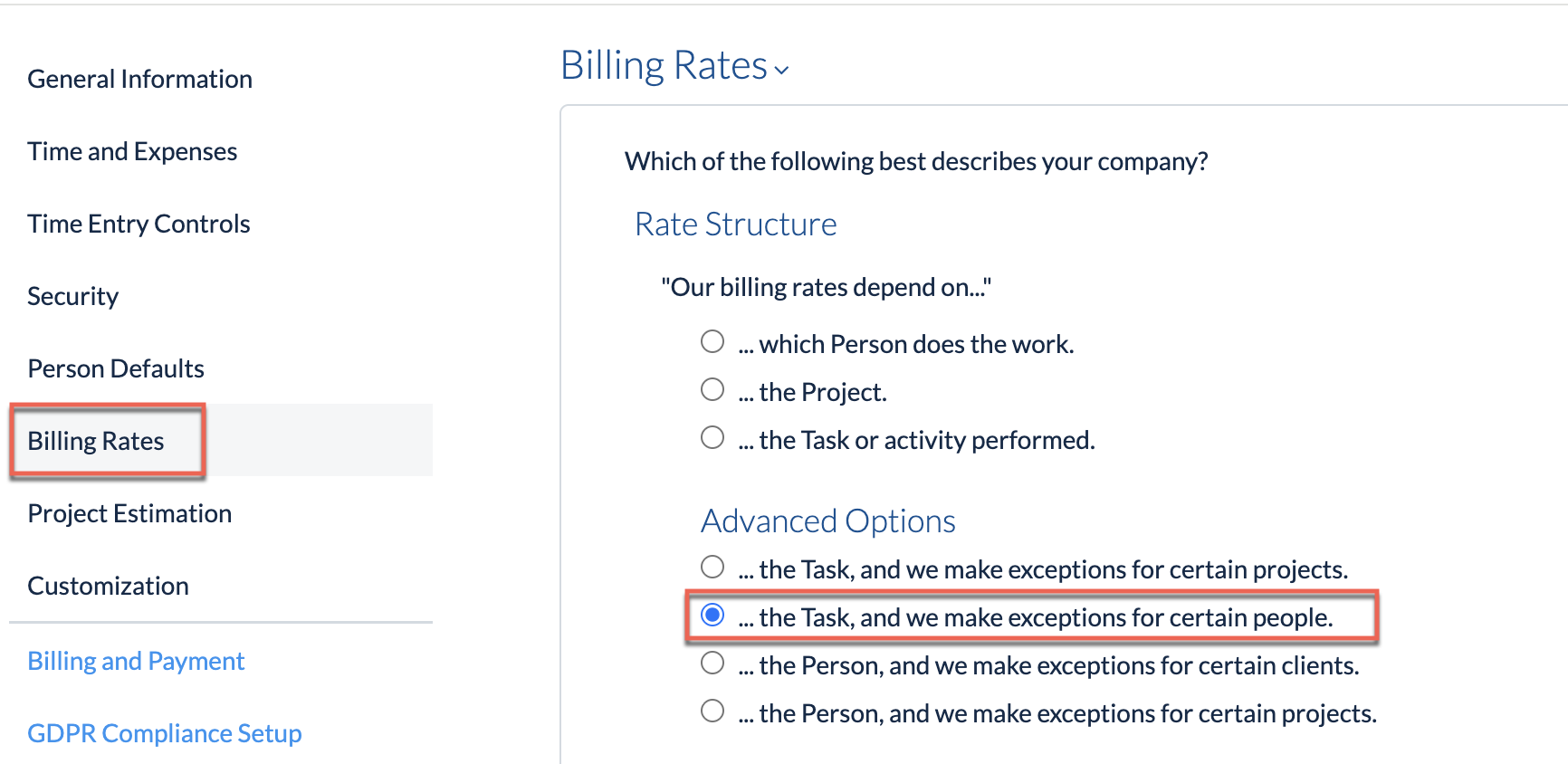 Flat rate vs. custom per-person rate for a Task under the Task model
