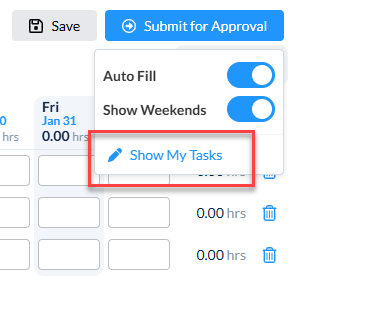 Show My Tasks link