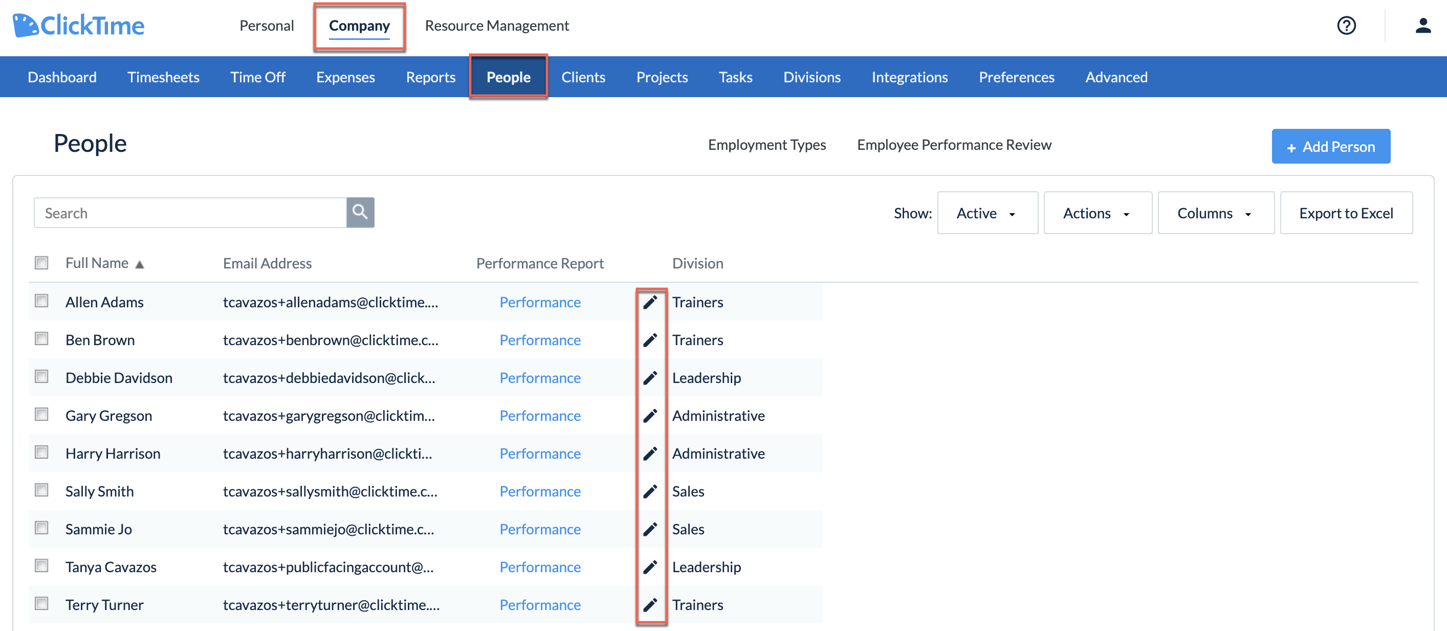 Open Person Details from People list