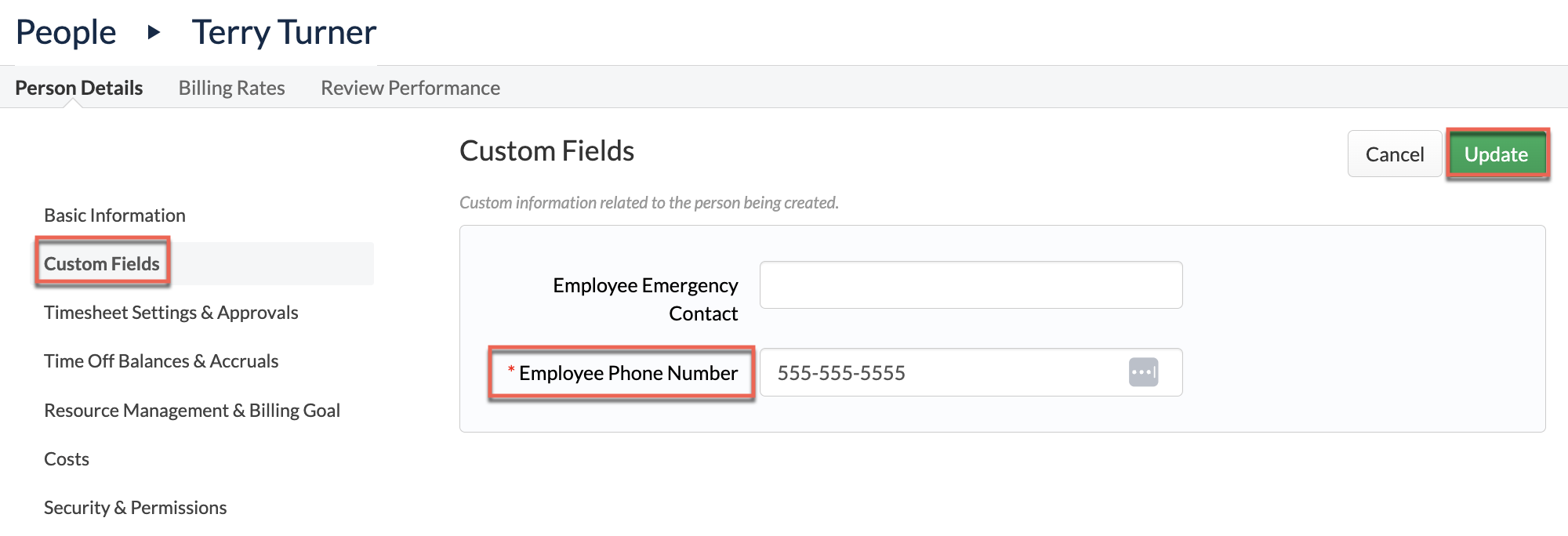 Custom Fields for People