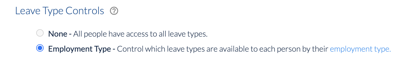 Leave Type List Controls reference in Preferences