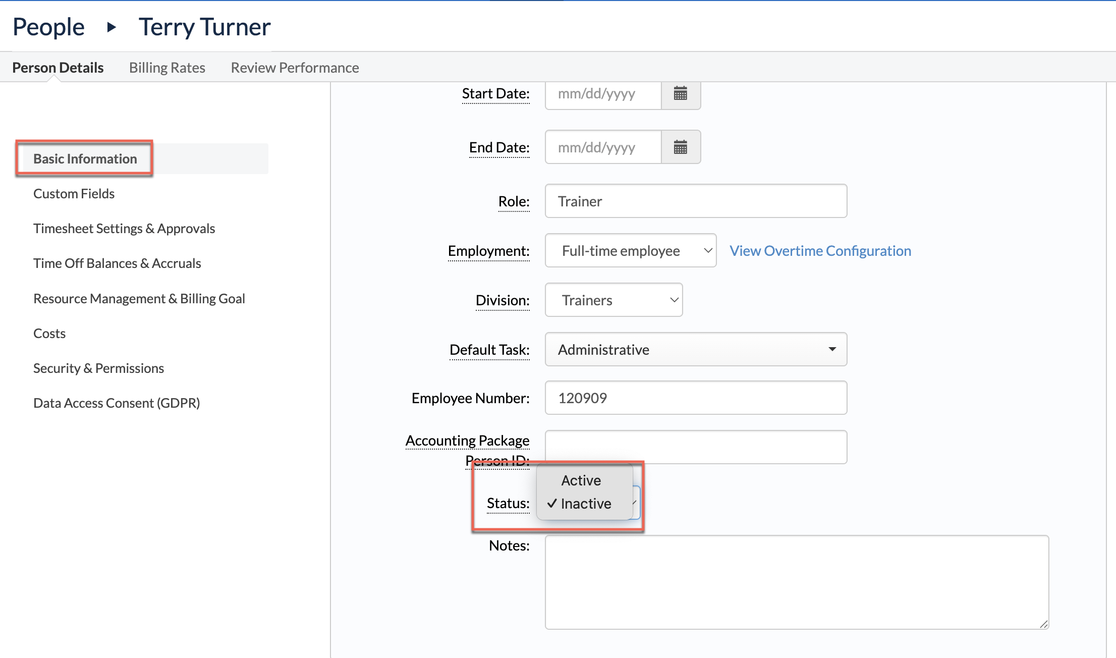 Activate, Inactivate & Delete People (lifecycle) – ClickTime Support