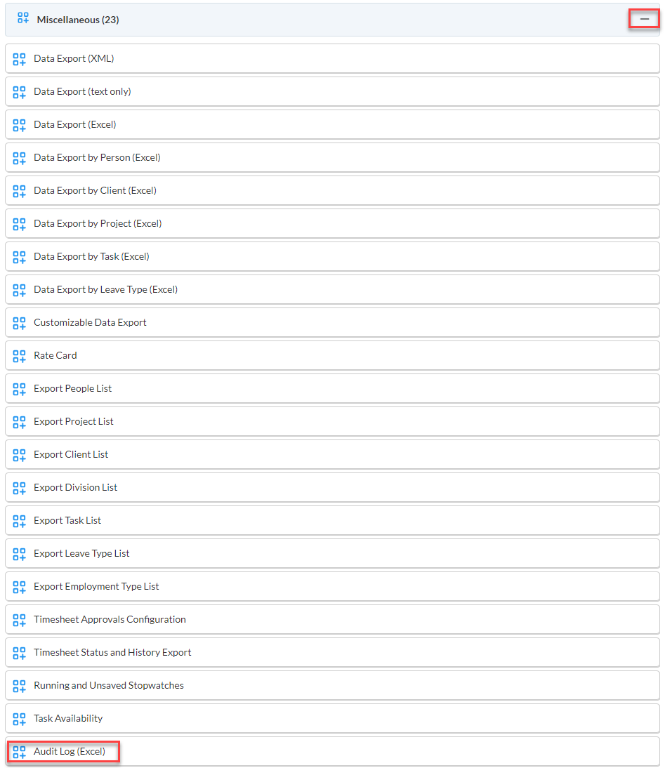 Audit Trail report card