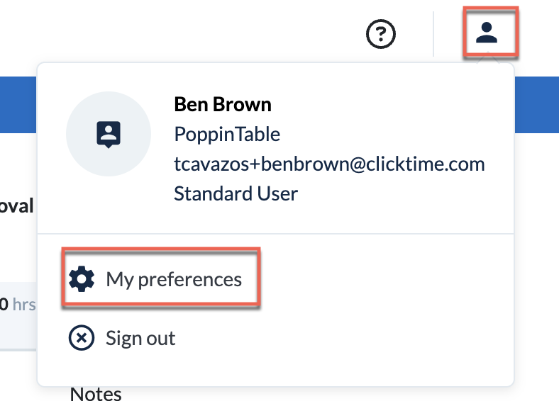 My Preferences – My Details overview