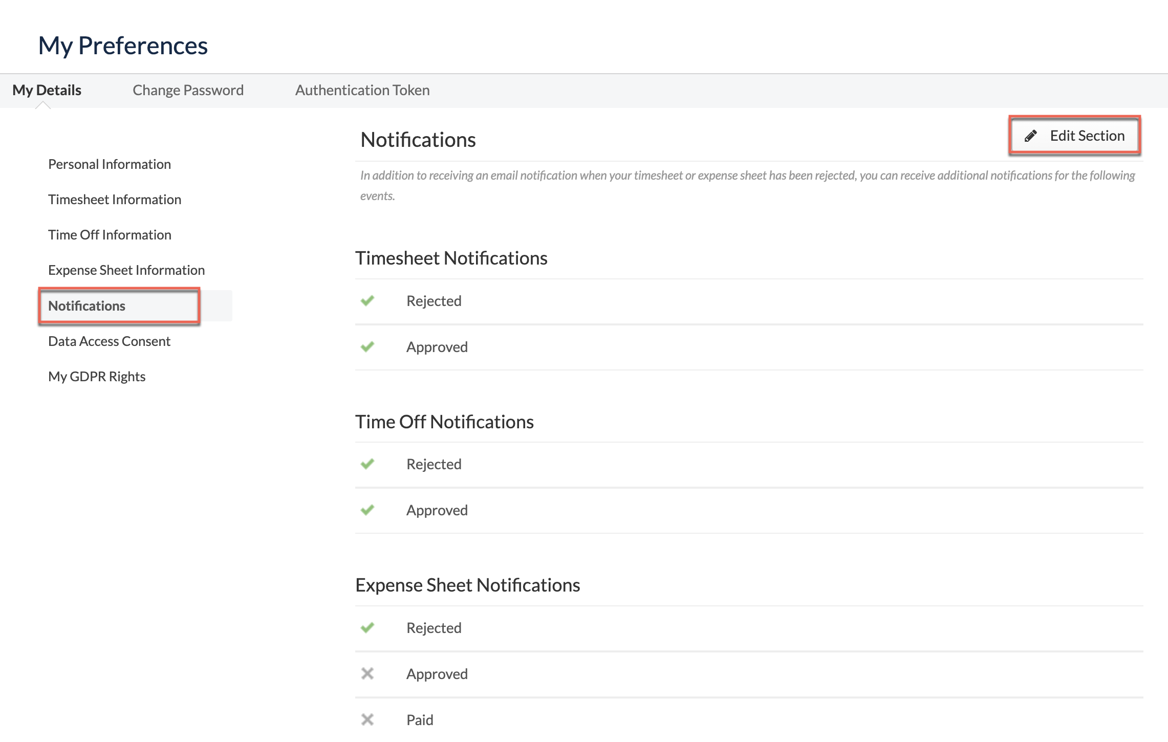 Editing notification defaults