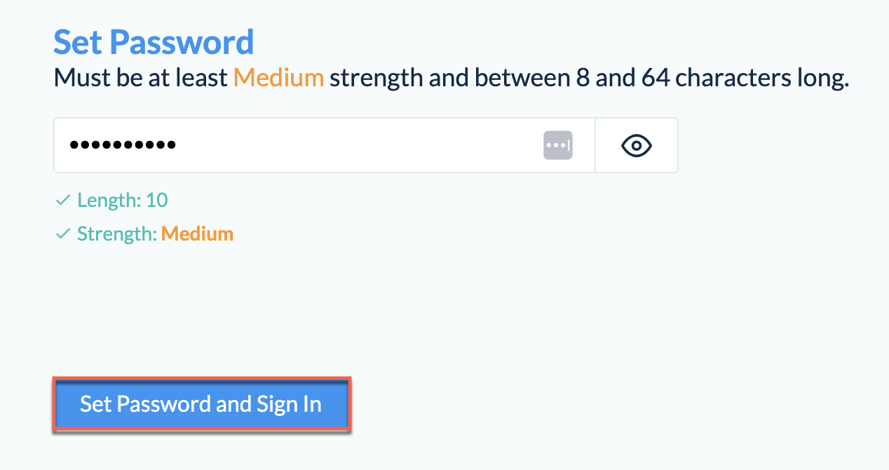 Strong password guidance