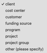 Terminology example for primary entity