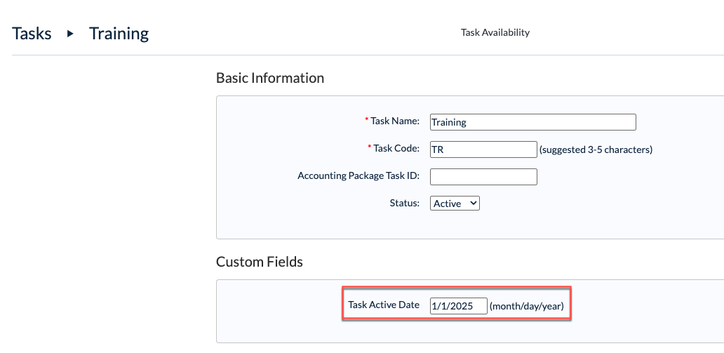 Date picker on entry