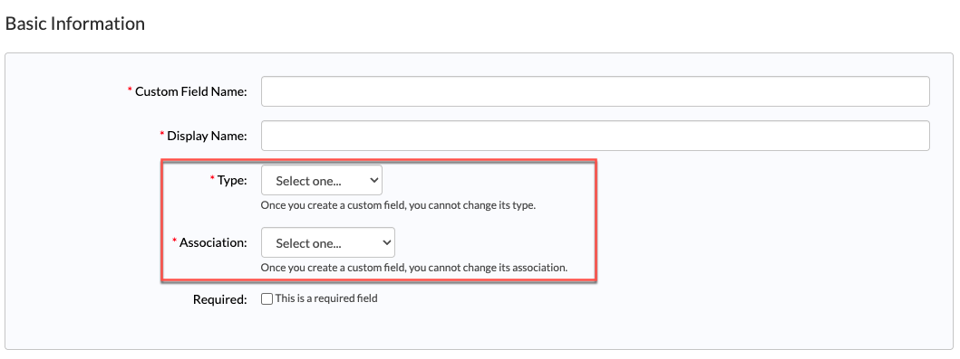 Type and Association controls disabled after save