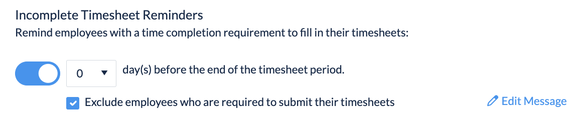 Checkbox to exclude employees who submit their timesheets