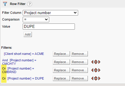Multiple filters example