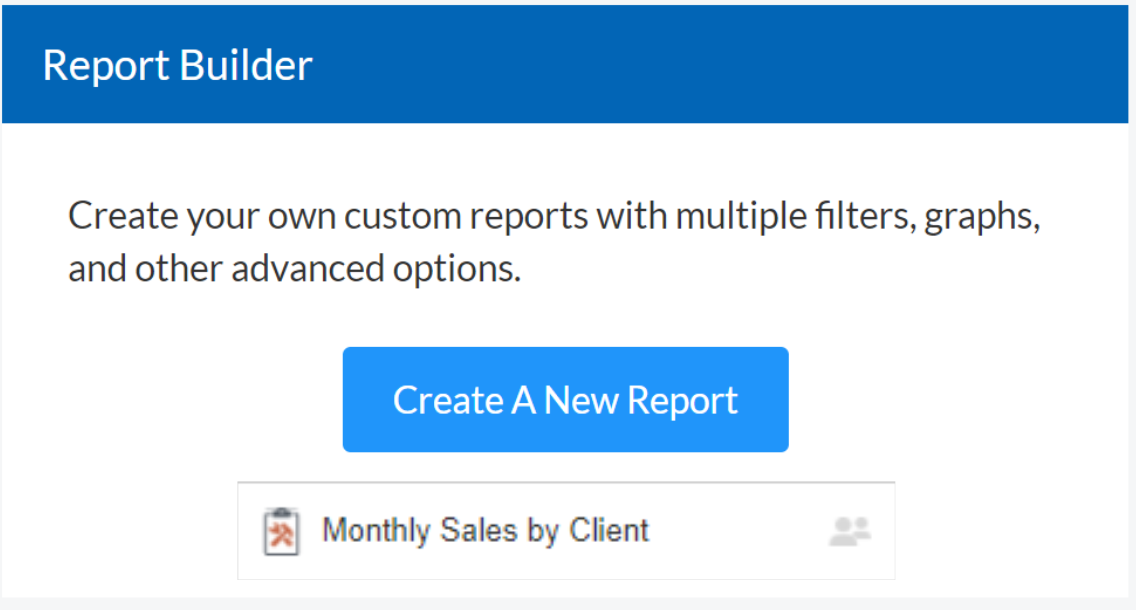 Shared Report Builder reports list