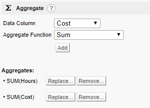 Report Builder aggregate configuration