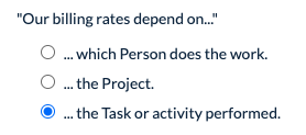 Task-based Billing Rate option