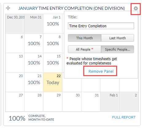 Remove Panel option from a dashboard panel gear menu