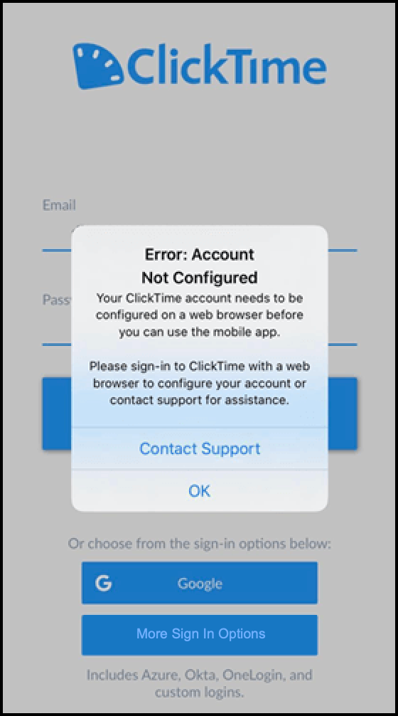 Mobile Error Messages and Known Issues – ClickTime Support