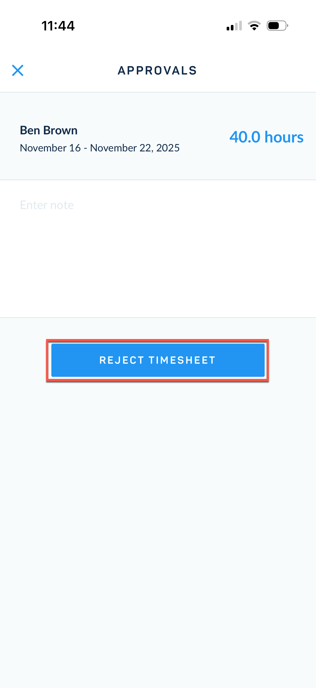 Reject confirmation
