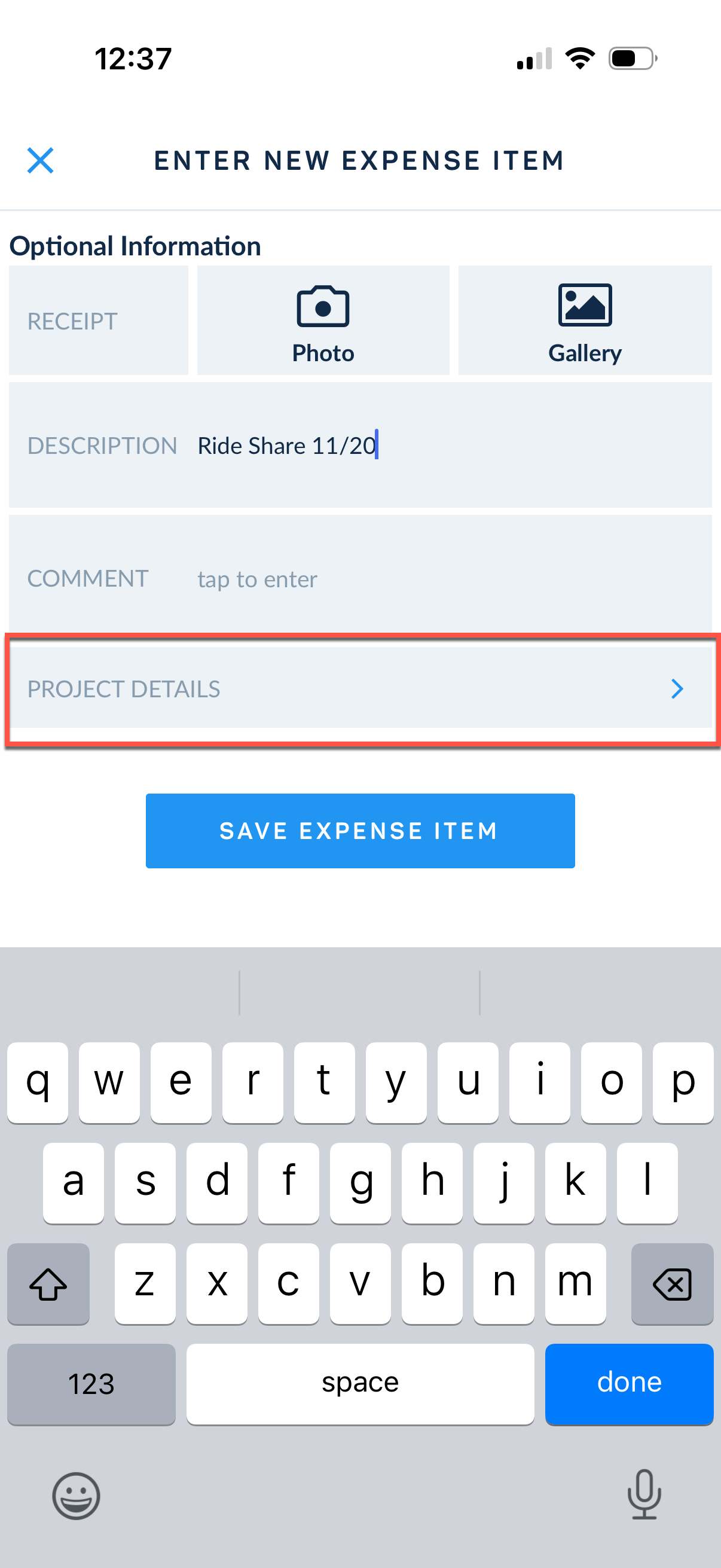Select project