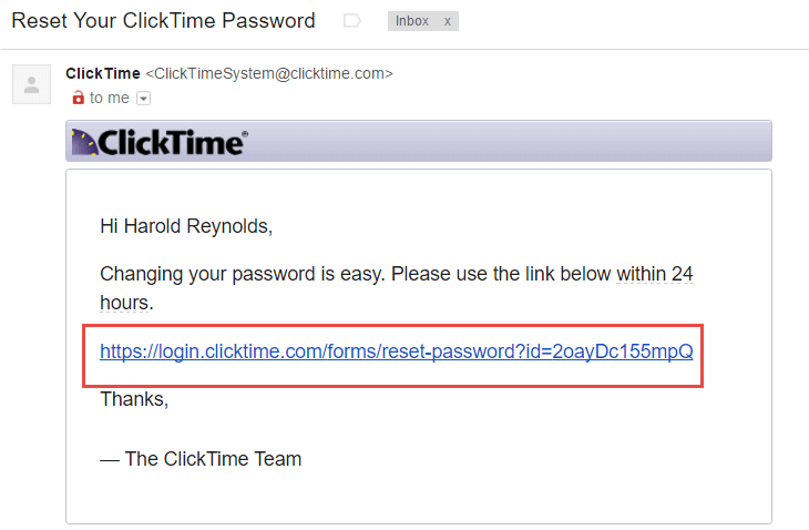 clicktime log in